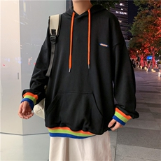 春秋新款韩版潮流开衫港风棒球服宽松百搭连帽卫衣彩条W1449-P38，男装夹克，星座512-4
