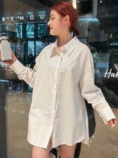 OUGNI春装新款小众设计感韩版衬衫，女装衬衫，OGENI 欧葛妮