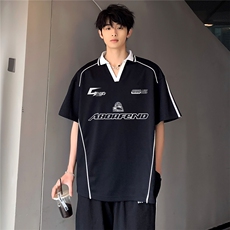 2026夏季新款解构学院风男女同款百搭短袖小众T恤T271-P38，男装Polo衫，电商C307