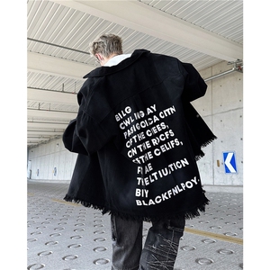 GC0596-P60水洗做旧牛仔外套男款春秋季美式扎染覆古潮牌宽松外套图片