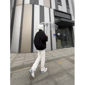 美式复古微喇牛仔裤男款春秋季潮牌cleanfit修身显瘦阔腿休闲裤子图片