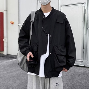 2024新款美式刺绣棒球服外套男春季不规则设计感夹克 W7251-P55图片