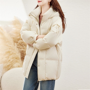 羽绒服女冬季2024年新款女款时尚洋气外套秋冬白鸭绒中长款面包服图片