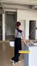 高腰窄版阔腿裤时尚百搭女，女装休闲裤，东正羊绒