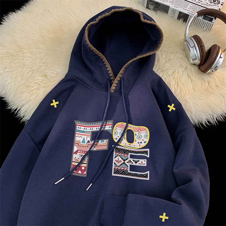 现货已做版权潮自主设计字母连帽宽松民族风卫衣WY29-P55控78，男装民族服装，星座205-5
