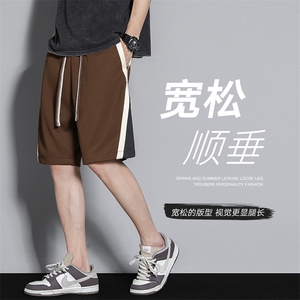 新款五分短裤男YOA景夏季休闲百搭拼接运动短裤CK2402-P28控48图片