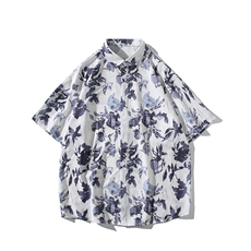 精品花衬衫大码男短袖夏季痞帅休闲上衣服外套翻领衬衣A012/P35，男装衬衫，电商A012