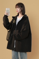 JK8109/P65秋装中性风冲锋衣男女风衣夹克美式工装多拉链外套连帽，男装夹克，电商A141