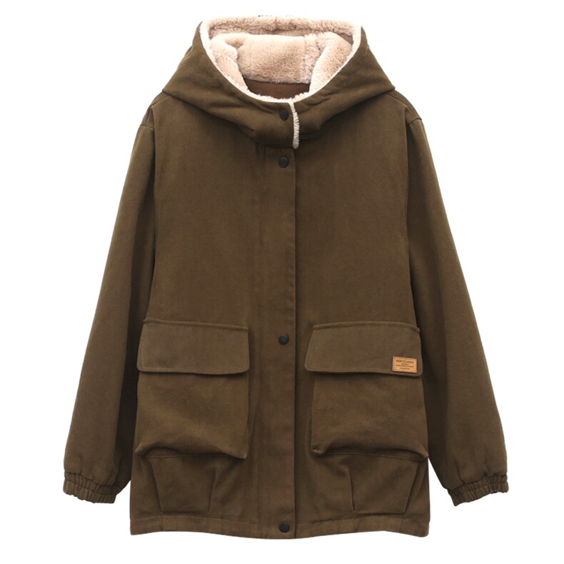 长期现货，加绒派克服时尚百搭棉服外套,女装棉衣/棉服,涵誉