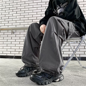工装裤男港风潮流大口袋个性帅气2024春季ins宽松长裤K4808-P45图片