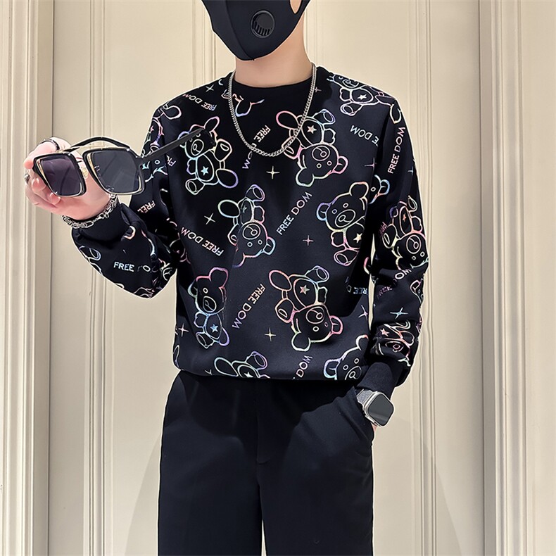 痞帅高级感印花卫衣圆领外套男社会小伙店主风301C-WY40-P58控78,女装短外套,星座301C（原B323）