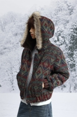 座山雕冬季棉服复古民族风撞色毛领加厚棉衣5D1194-TP100198，男装民族服装，电商A102