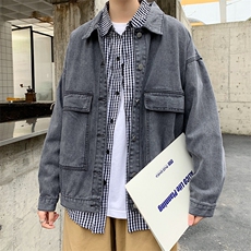 牛仔外套男秋新款韩版宽松港风夹克牛仔衣休闲百搭insW1134-P50，男装棉衣，星座512-2
