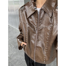XZ1005-1-TTH00114-批128--设计感短款金属圆珠夹克机车服外套，男装夹克，星座1005-1