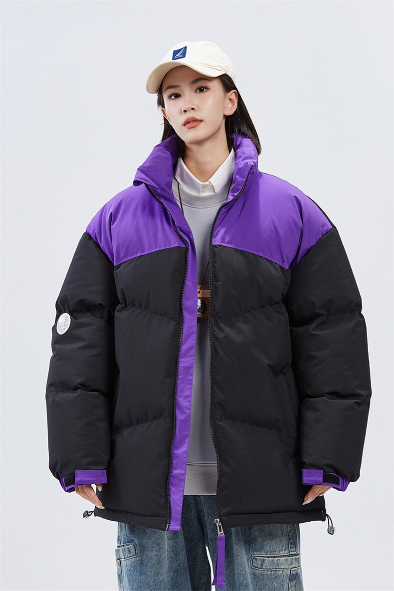 潮牌无影墙新款拼色立领棉服潮流保暖棉衣M071-P85控118,男装棉衣,星座717