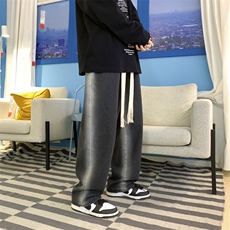 2024春新款数据款撞色喷绘宽松直筒阔腿牛仔裤KZ06-55控79，男装休闲裤，星座914-3