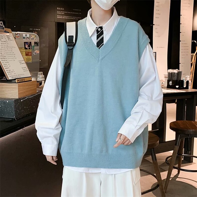 纯色马甲潮情侣装坎肩上衣外套春秋款潮流韩版针织背心M504-P25,男装针织衫/毛衣,星座512-2