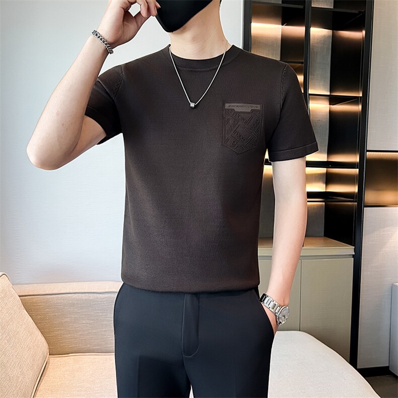 店主风秋冬男士针织衫新款圆领套头短袖毛衣301A-1/M13/P55控75,男装T恤,星座301A-1