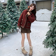 新款！冬装皮毛一体羊羔毛外套2C133-8808-P180-K268，女装短外套，2C133
