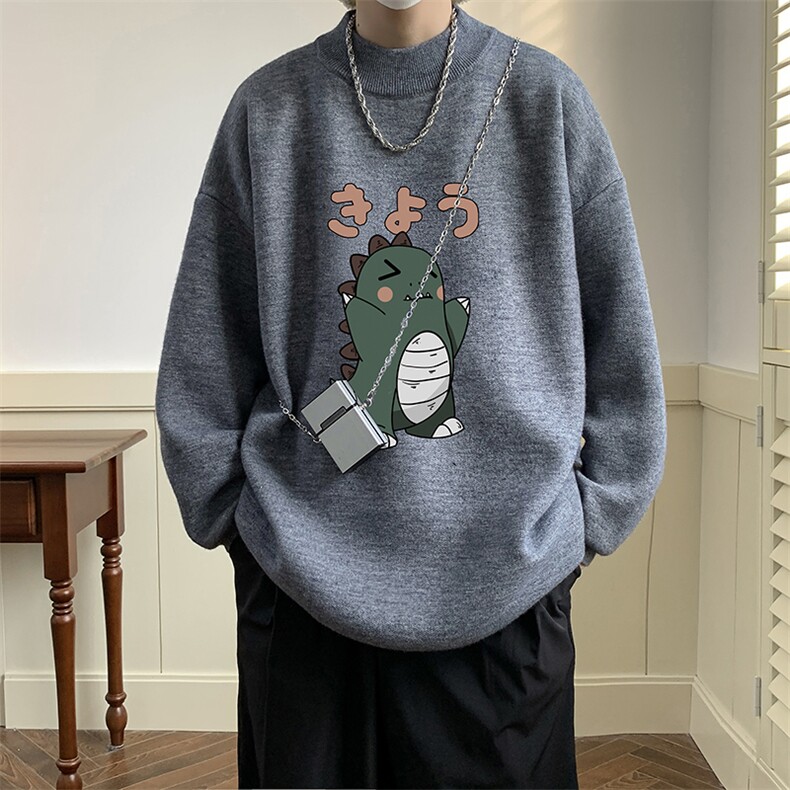 控68半高领毛衣男士大码针织衫男毛线衣男M18037-P45加绒款-P65,男装针织衫/毛衣,电商A040
