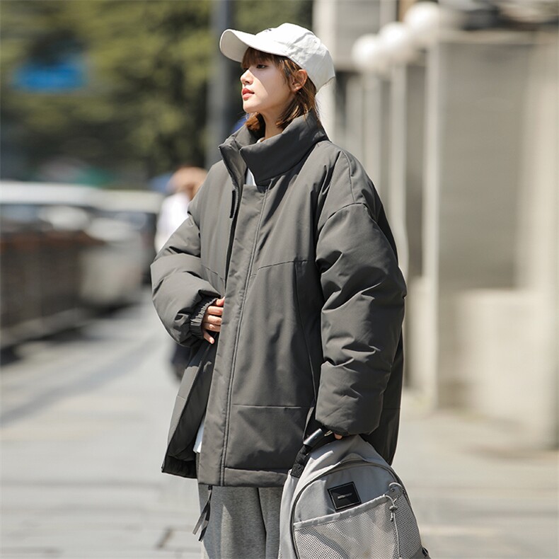 现货美式高街休闲夹克冬季立领纯色三防户外工装加厚棉服外套,男装夹克,电商A486