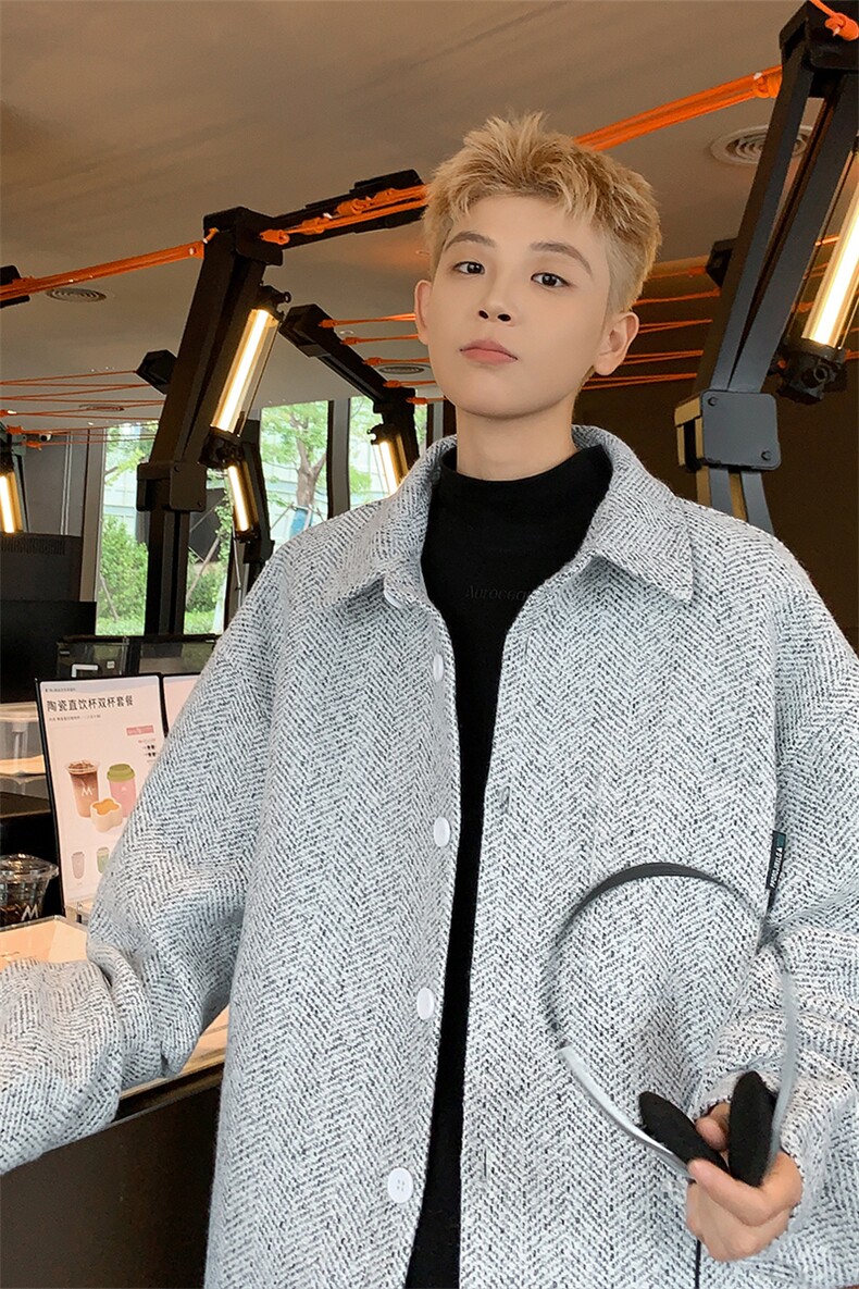 新款大码小香风百搭翻领夹克外套J2655特P45J2655J加绒特P55,男装夹克,电商A001