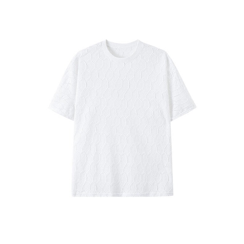 现货 T10130-特p30 控58 高品质面料镂空痞帅大码圆领短袖T恤衫图片
