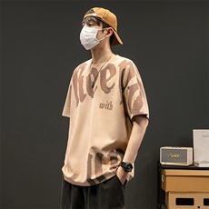 新款短袖男创意灰墙夏季t恤休闲百搭印花圆领T恤男上衣TC3137-P35，男装T恤，星座717