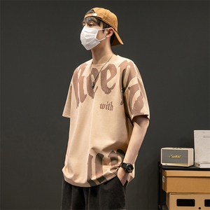 新款短袖男创意灰墙夏季t恤休闲百搭印花圆领T恤男上衣TC3137-P35图片
