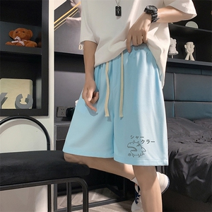 HD74092-P22 华夫格短裤男大码宽松五分裤男直筒中裤图片
