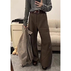 美式高级解构弯刀西裤男设计感宽松阔腿垂感休闲裤子LK20244-p68，男装西裤，星座1008