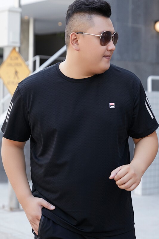 男大码运动圆领短袖T恤弹力网眼5032-1_T83(L-X4LP405XL-9XLP45,男装T恤,星座1516-1
