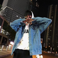 JK07春秋休闲文艺港风男装韩版牛仔夹克外套青少年学生宽松男装潮，男装夹克，星座115A(原星座507）