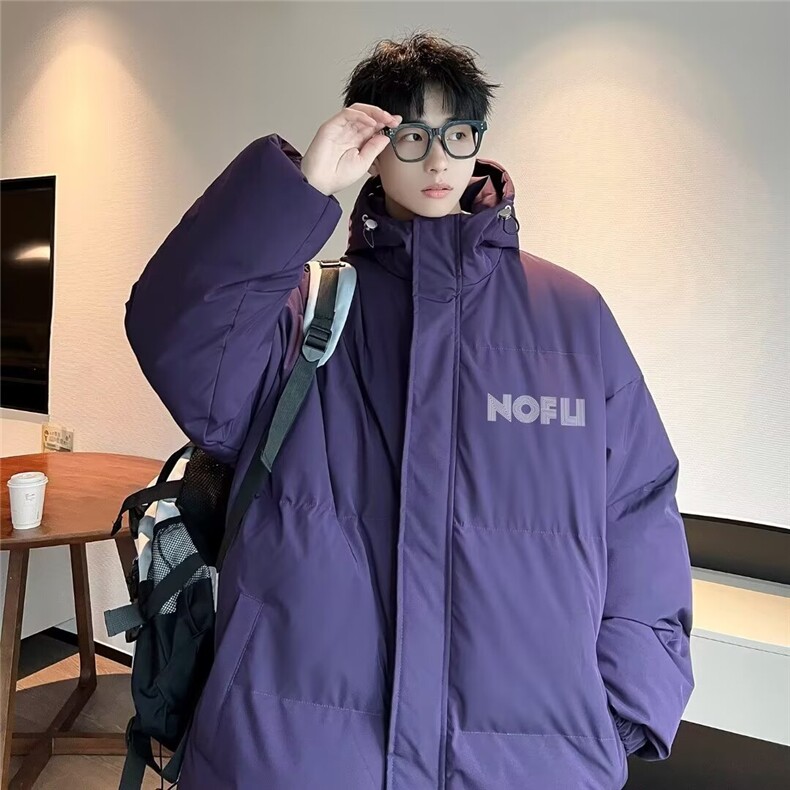 M8802连帽棉衣男新款加厚潮牌宽松羽绒棉服外套美式大码棉袄子,男装棉衣,星座308A-1（原309B-1）