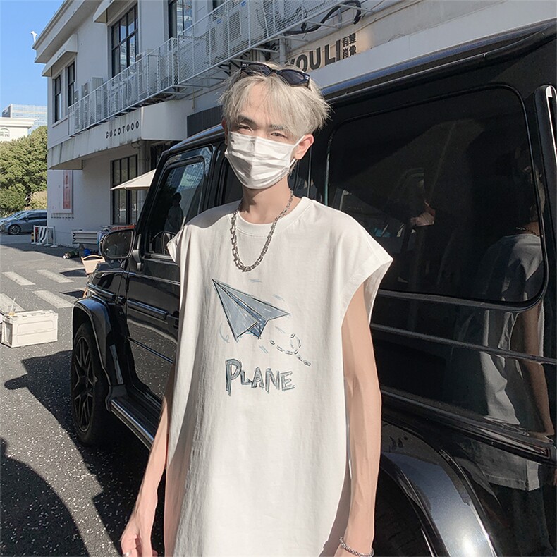 美式直播抖音得物品质纯棉250克无袖背心T恤T2532P25控39,男装背心/马甲,电商C408-1(原B339-1)