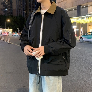 美式飞行员夹克男款解构弯刀短款外套廓形翻领棒球服JK02557-P70图片