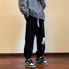 2025冬季新款雪尼尔字母刺绣保暖卫裤束脚裤A316-1-K1058P65控78，男装休闲裤，星座906（原电商a316-1）