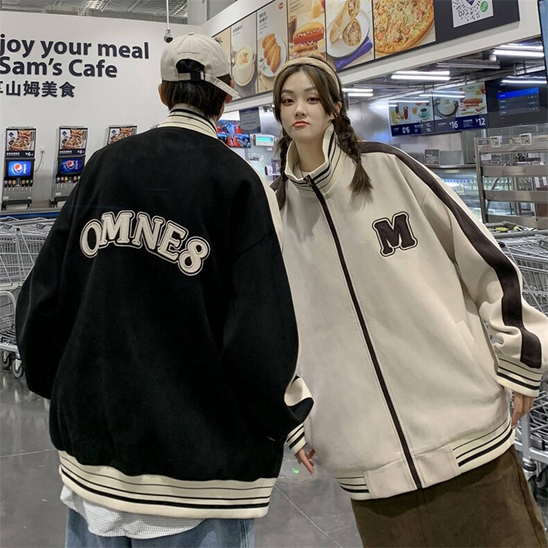 外套男女2023新款秋季潮流百搭宽松棒球服情侣夹克上衣JK0295-P90图片