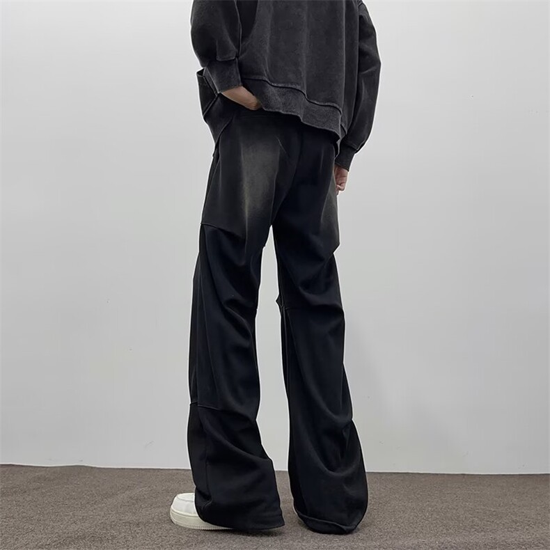 休闲裤男士韩版潮流褶皱做旧宽松帅气2024冬季ins长裤K5884-P55,男装休闲裤,星座412-2