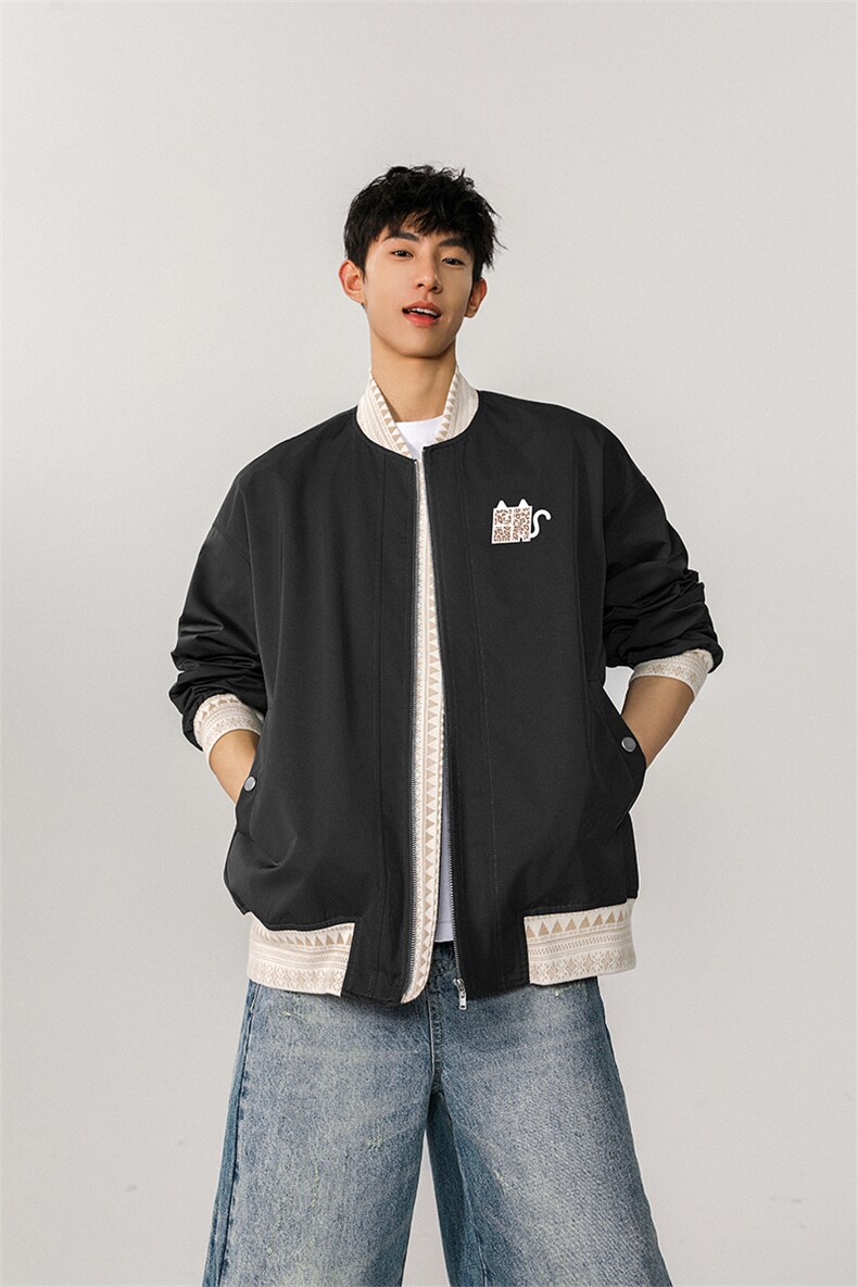 定制螺纹小恶魔印花大码M-5XL夹克男聚酯纤维JK78152P85控138,男装夹克,星座226-1