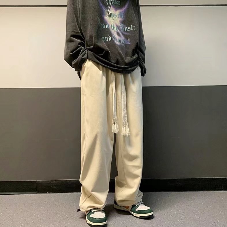 拖地卫裤男秋冬复古直筒阔腿裤A533P33,男装休闲裤,星座1116-2