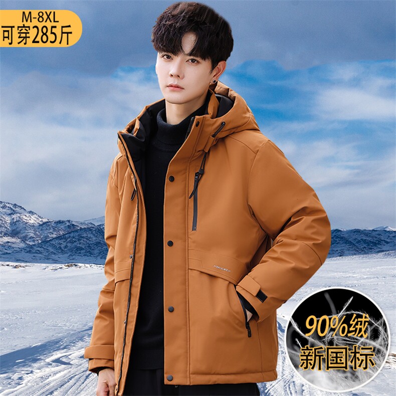 潮牌户外运动时尚新标90工装风羽绒外套石墨烯发热无痕压胶工艺，男装工装外套，星座210-5(原414-2)
