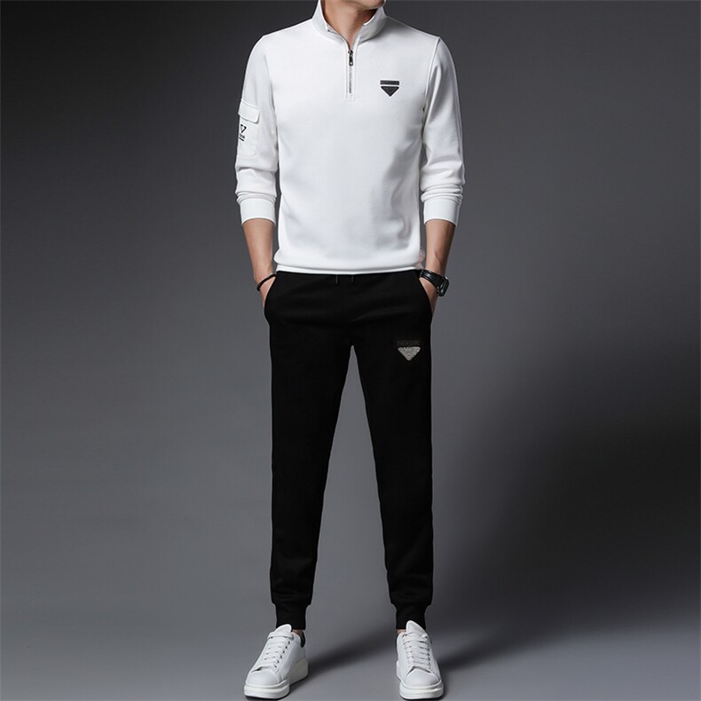 SA9835-2钱塘2020-2中年男士新款时尚休闲帅气潮流卫衣套装P147,男装休闲套装,钱塘207-2