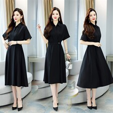 衬衫连衣裙女夏季2022年新款长裙气质显瘦裙子，女装连衣裙，雅佳俏