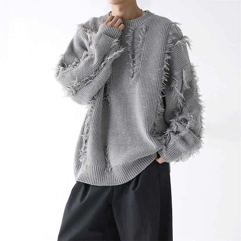 复古随性潮搭休闲范毛衣宽松韩版高街痞帅上衣HY832TP55控89，男装针织衫/毛衣，电商A102B