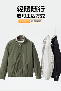 羊驼毛立领棉衣男士冬季双面穿休闲加绒加厚保暖棉服男外套上衣图片
