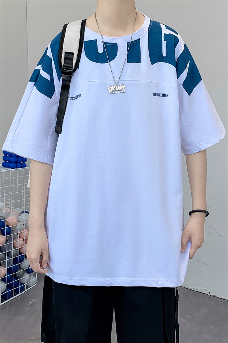 货足8XL-M2023夏季新款美式纯短袖T恤男胖子半袖体恤加肥加大,男装T恤,钱塘717(原712)
