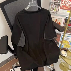 高品质二开240克宽松纯棉美式高街痞帅拼接工艺短袖T恤特P25，男装T恤，电商A486-1