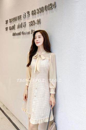 小香风金典修身连衣裙，女装连衣裙，天使公主