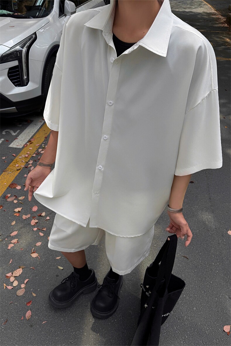 2026夏季新款5XZ1013-TP30不美式休闲短袖衬衫中裤一整套男,男装T恤,电商A102